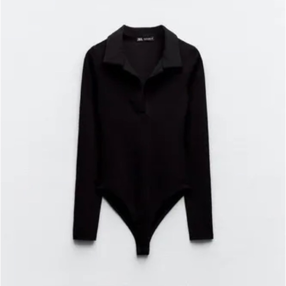 Zara black long sleeve bodysuit